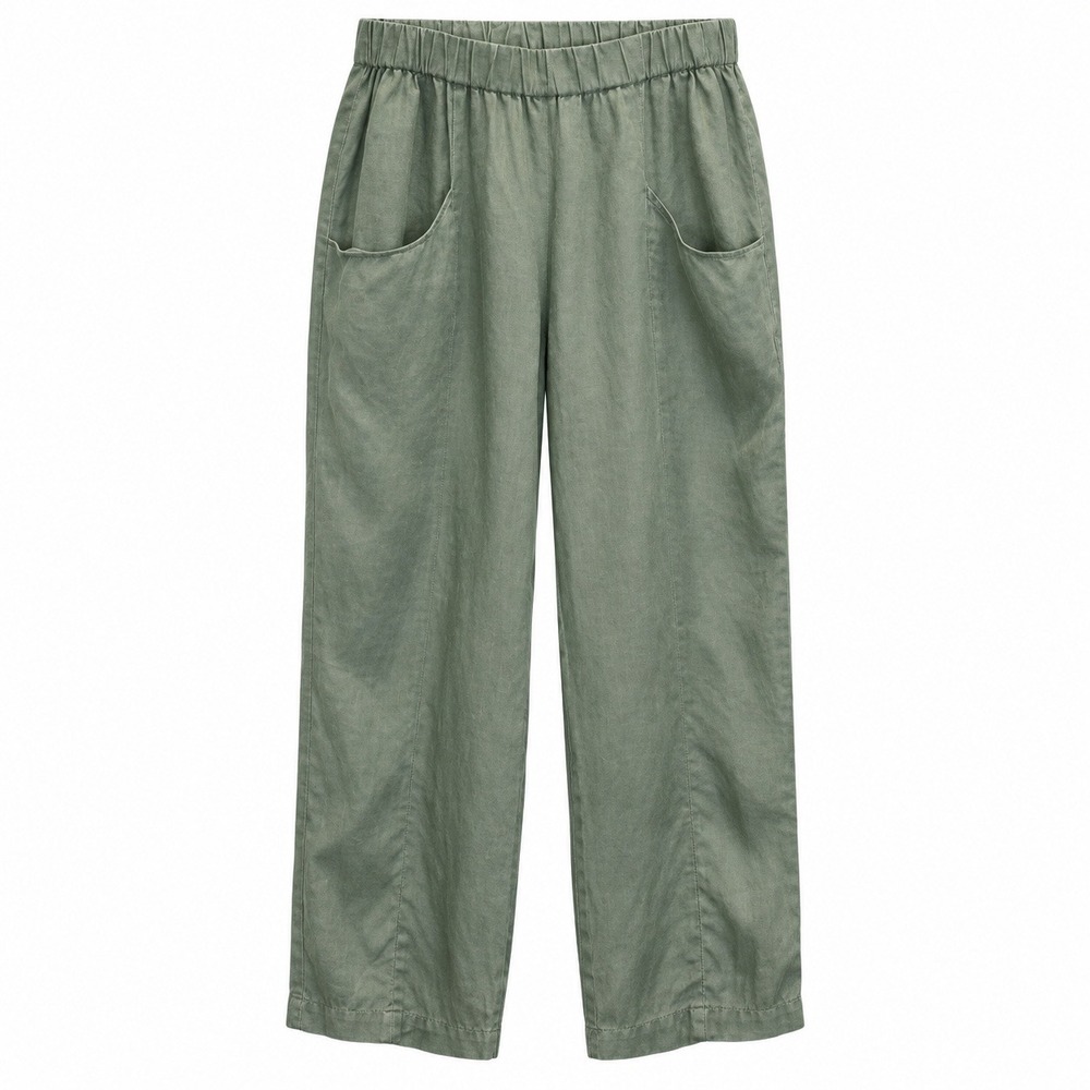 Quince 100% European Linen Relaxed Tapered Pants Sage Green XL